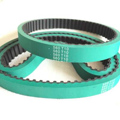 Green Rubber Coating Timing Belts(SHORE=45 Section T10)